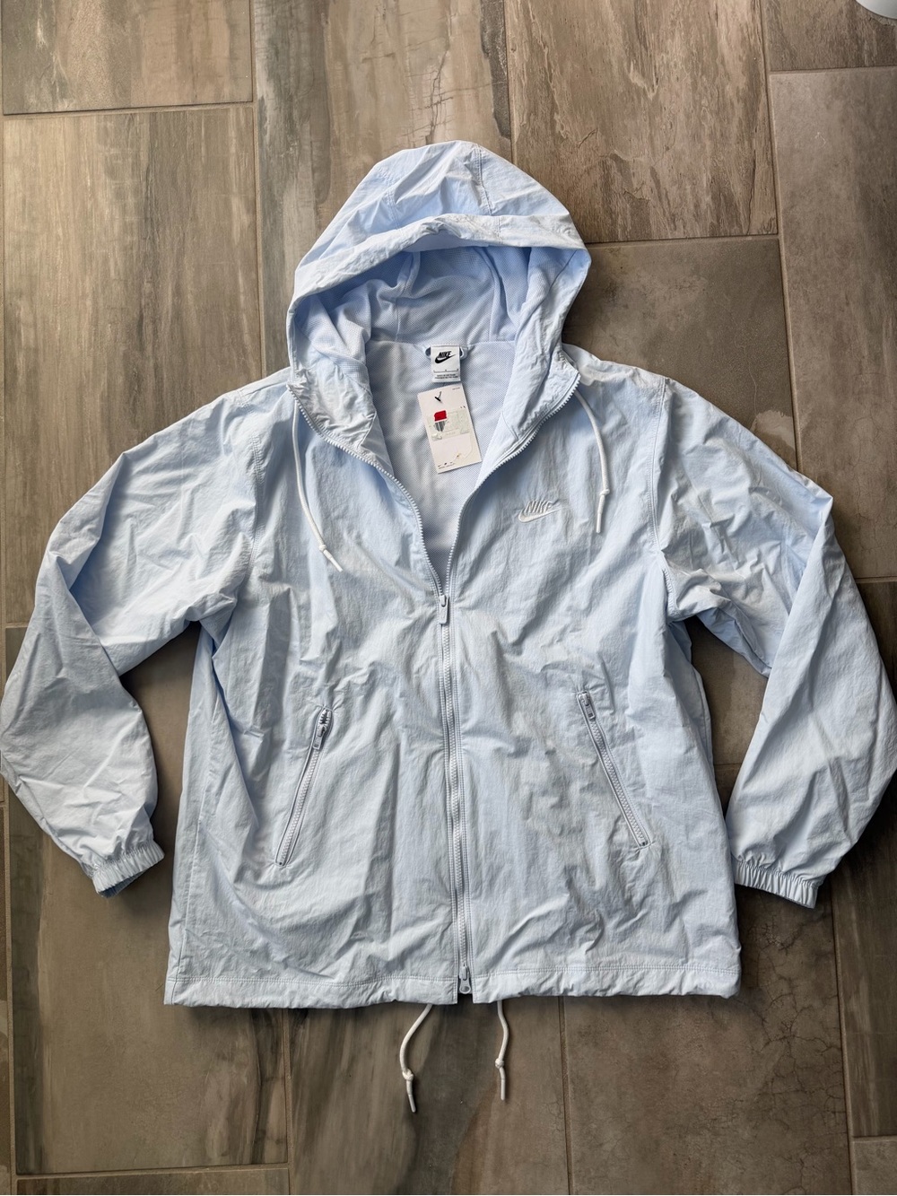 NIKE Men's Club Woven Full Zip Jacket Sky Blue FB7397-085 - LARGE (NWT)